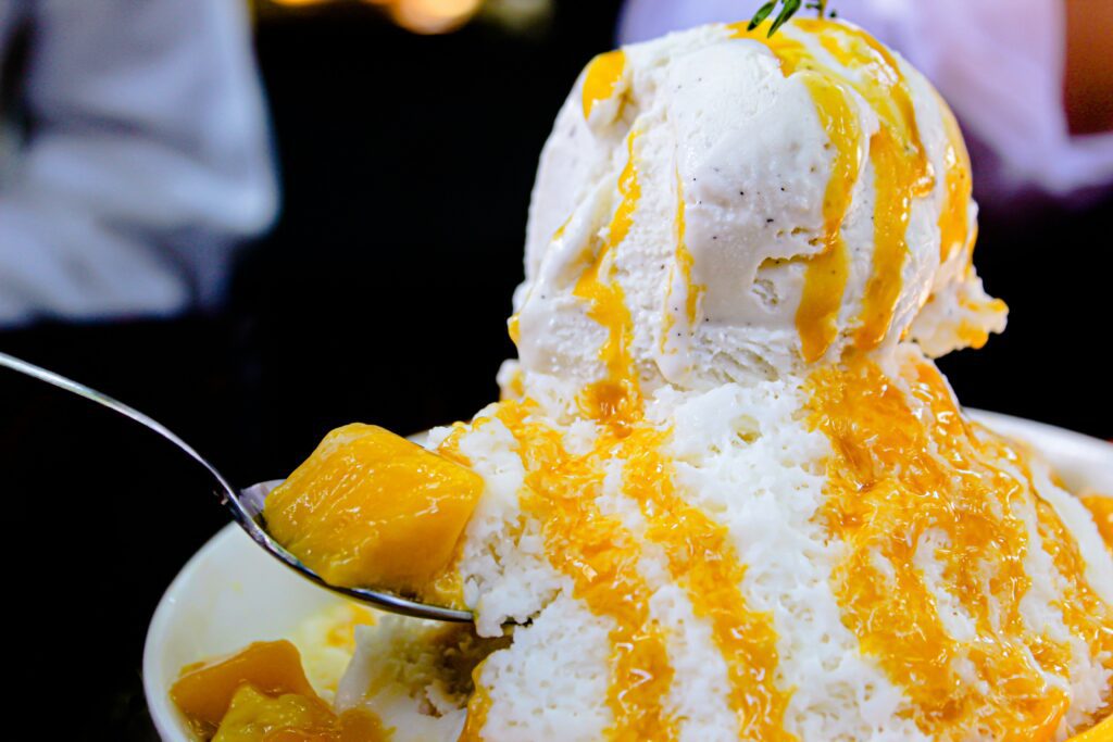 Korean bingsu shaved ice dessert