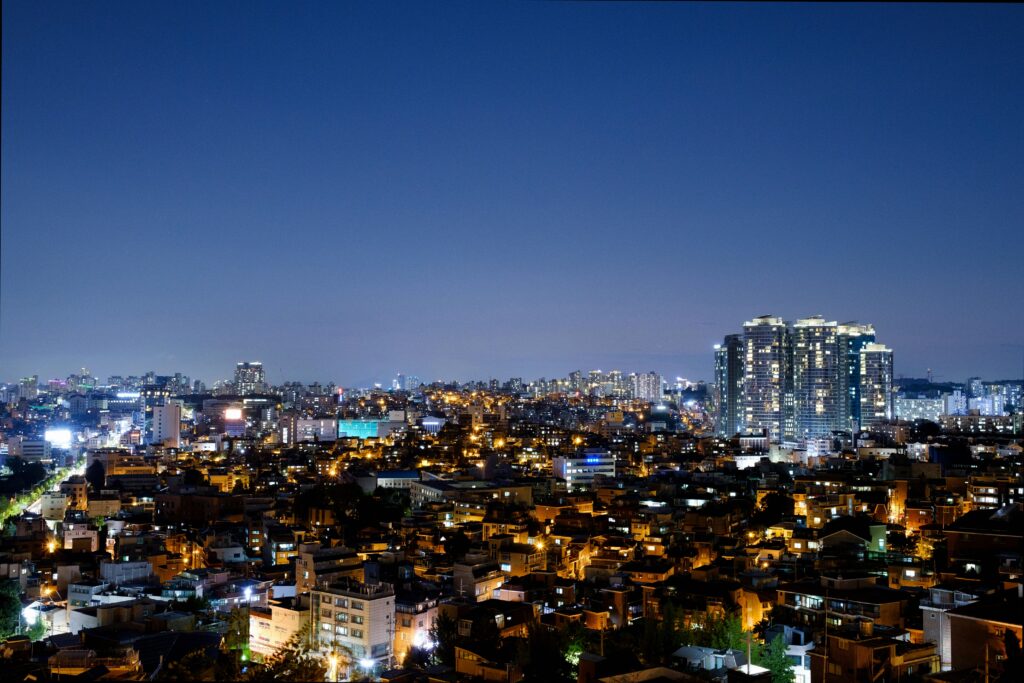 Itaewon street at night featured in Itaewon Class