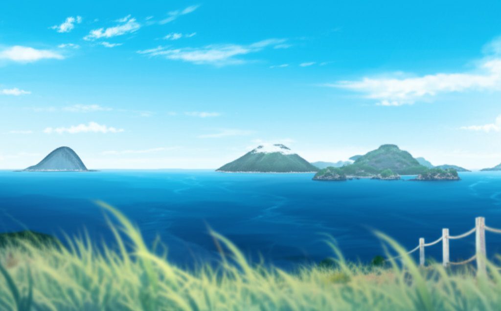 Beautiful Jeju Island coastline with volcanic rocks and blue ocean