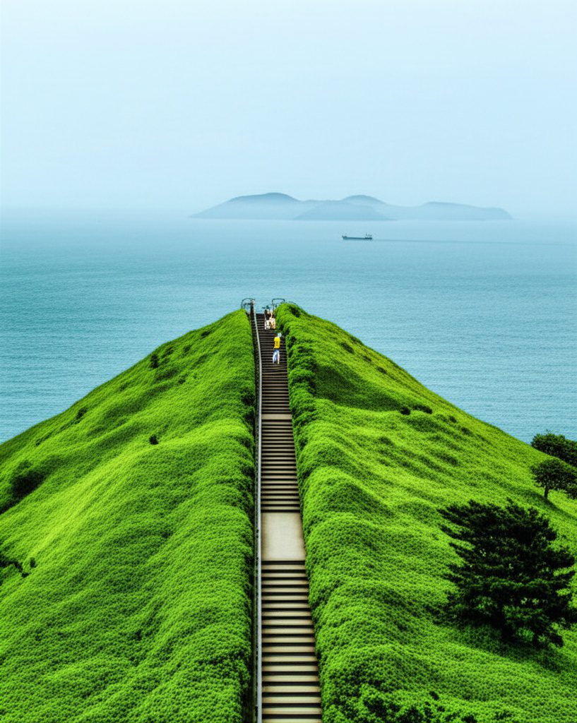 Scenic Jeju Olle coastal walking trail