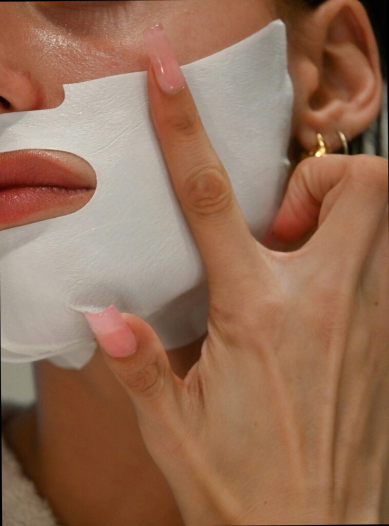Variety of Korean sheet masks displayed in store