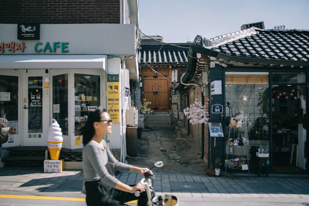 woman riding bicycle